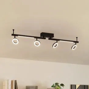 Cardillio 2 LED downlight black with four rings