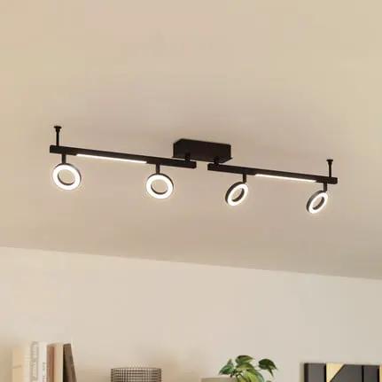 Cardillio 2 LED downlight black with four rings