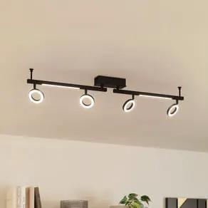 Cardillio 2 LED downlight black with four rings