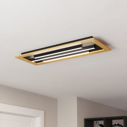 LED ceiling lamp Tirrenara, remote control, 78x31cm