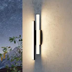 LED outdoor wall light Serricella, black