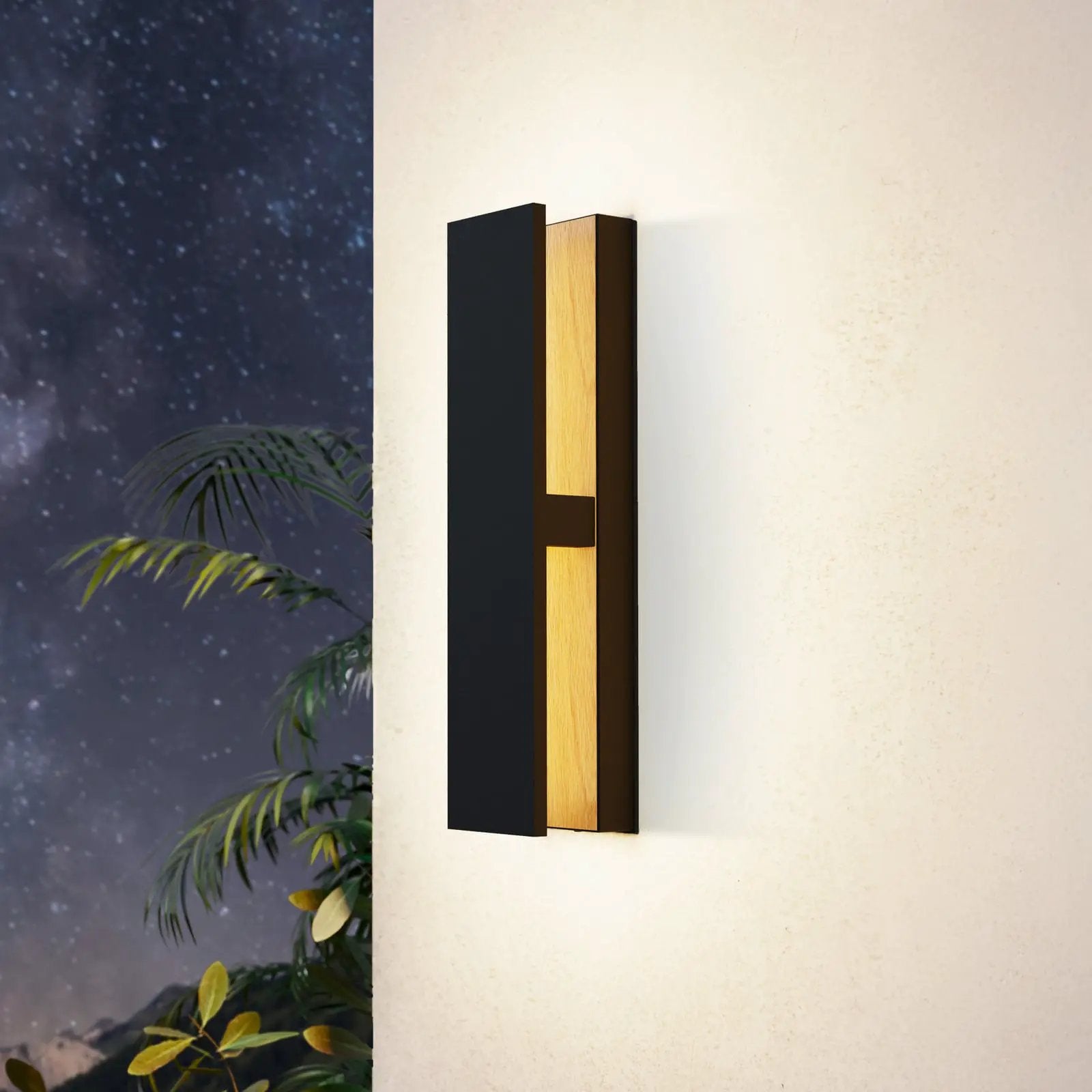 LED outdoor wall light Costorio, indirect, black