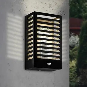 Alamonte 3 outdoor wall light, black, with sensor