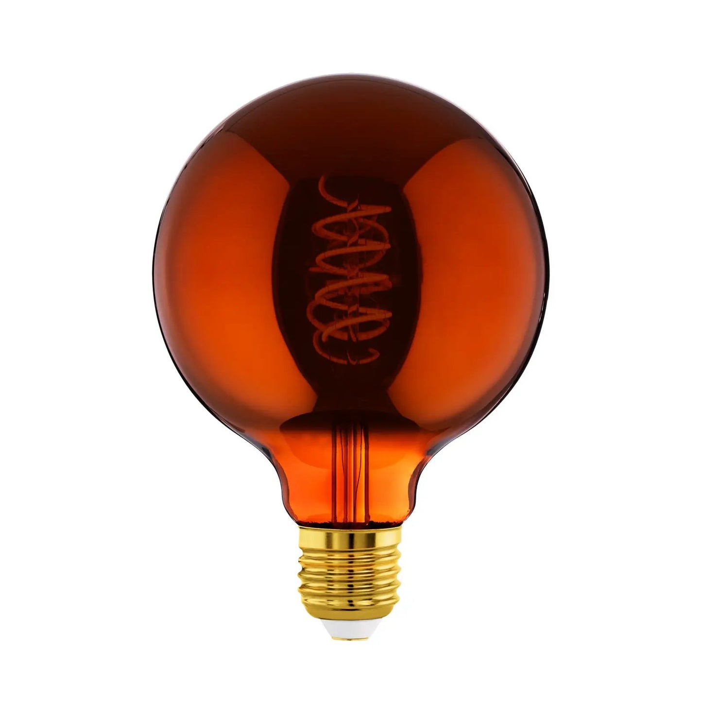 Globe LED bulb E27 G125 4W 2,000K filament copper