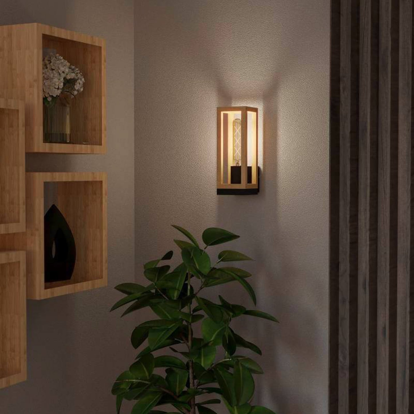 EGLO Nafferton wall light made of wood