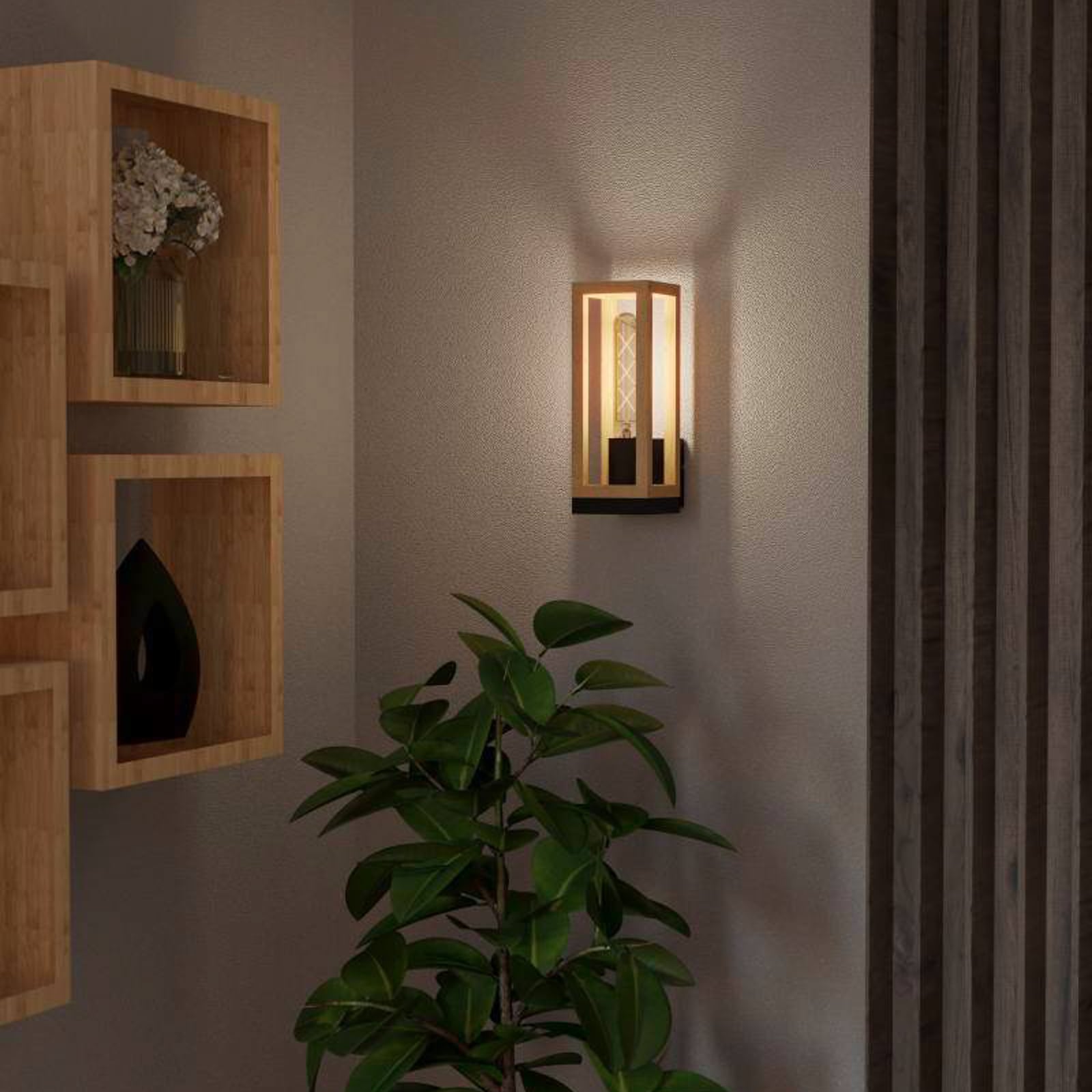 EGLO Nafferton wall light made of wood