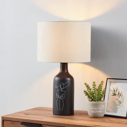 EGLO Vinoza table lamp, black base white lampshade