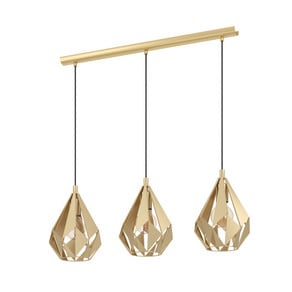 EGLO Carlton pendant light, 3-bulb, gold