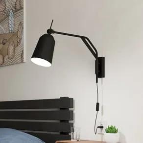 Loreto wall light in black, adjustable