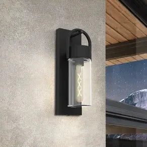 EGLO Carraro outdoor wall light, black/clear