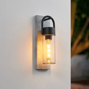 EGLO Carraro outdoor wall light, grey/black/clear