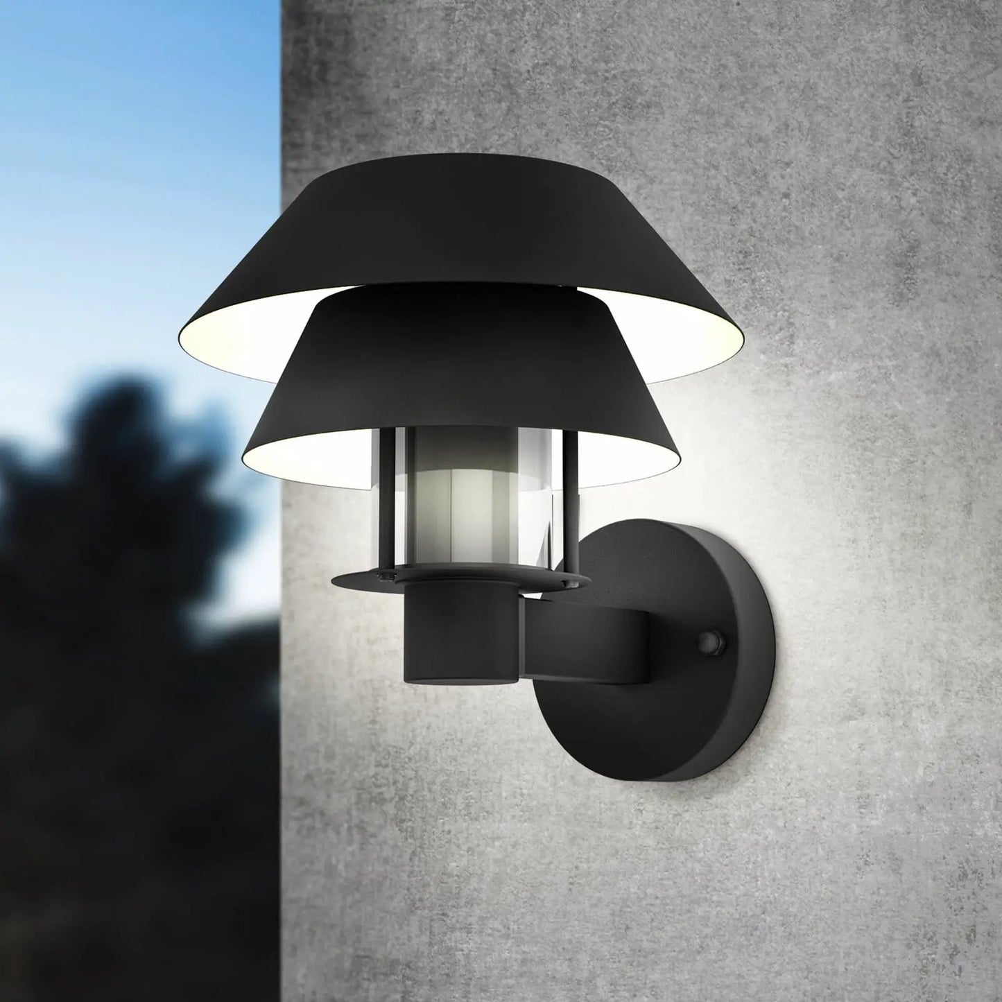 Chiappera outdoor wall light, double lampshade