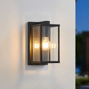 EGLO Budrone outdoor wall light, black/clear