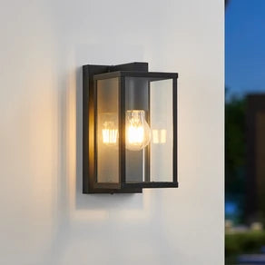 EGLO Budrone outdoor wall light, black/clear