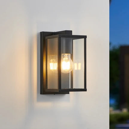 EGLO Budrone outdoor wall light, black/clear