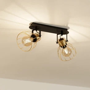 EGLO Sambatello ceiling lamp 2-bulb black/gold
