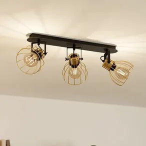 EGLO Sambatello ceiling lamp 3-bulb black/gold