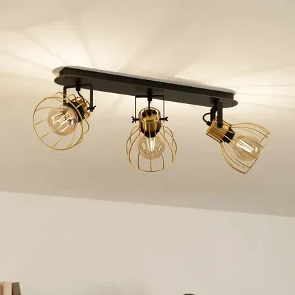 EGLO Sambatello ceiling lamp 3-bulb black/gold