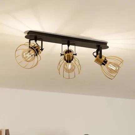 EGLO Sambatello ceiling lamp 3-bulb black/gold