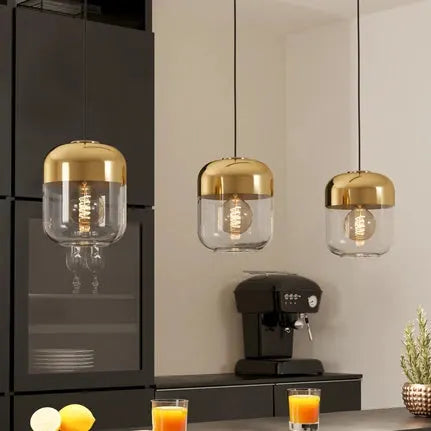 EGLO Maryvilla pendant light gold/clear, 3-bulb