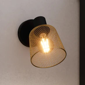 EGLO Coslada wall spotlight, black/brass