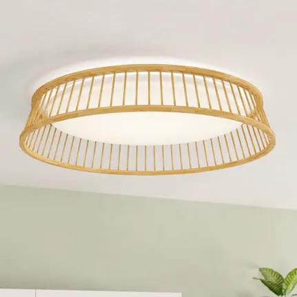 EGLO Luppineria LED ceiling lamp, wood, Ø 45 cm