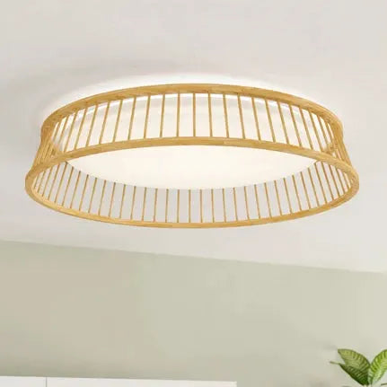 EGLO Luppineria LED ceiling lamp, wood, Ø 45 cm