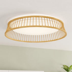 EGLO Luppineria LED ceiling lamp, wood, Ø 45 cm