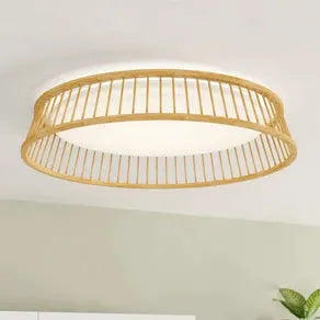 EGLO Luppineria LED ceiling lamp, wood, Ø 45 cm