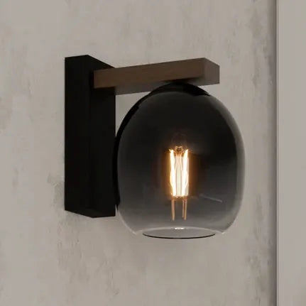 EGLO Filago wall light, smoked glass, 1-bulb