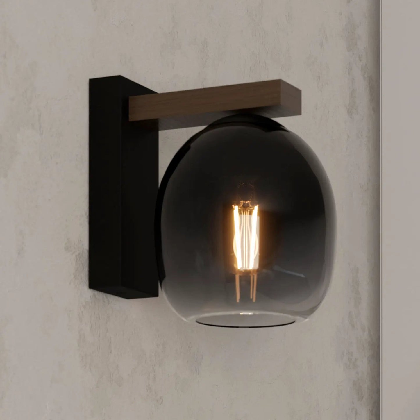 EGLO Filago wall light, smoked glass, 1-bulb