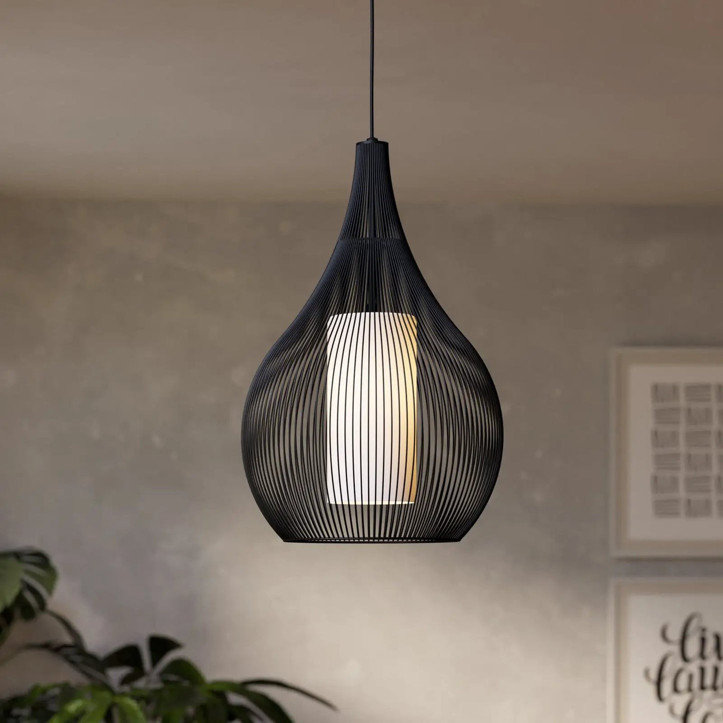 EGLO Razoni 1 pendant light, one-bulb, black