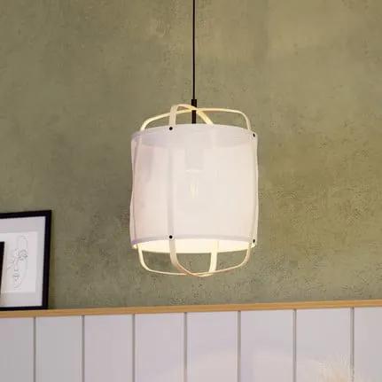 Surfleet pendant light, bamboo and linen