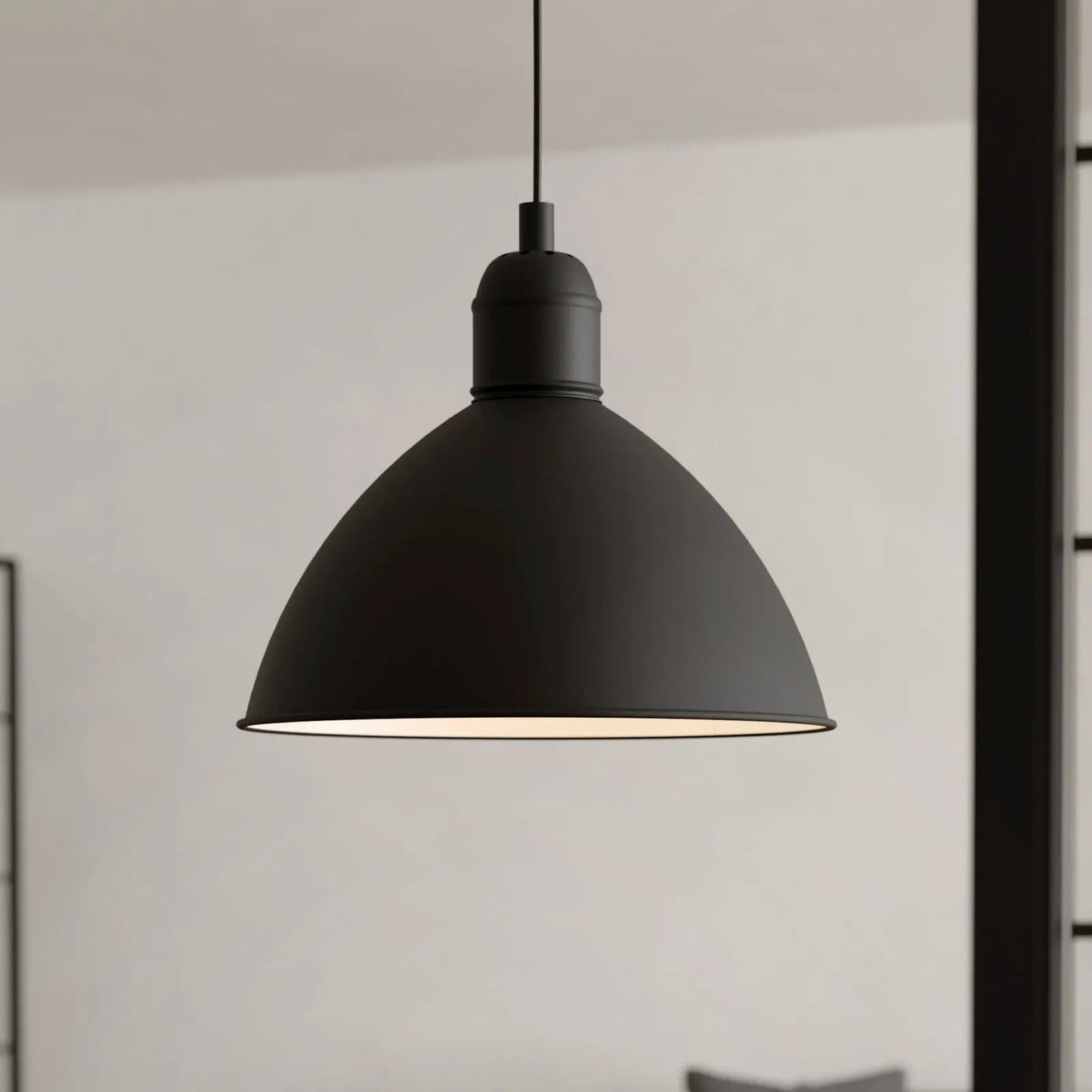 Priddy vintage pendant light, 1-bulb, black