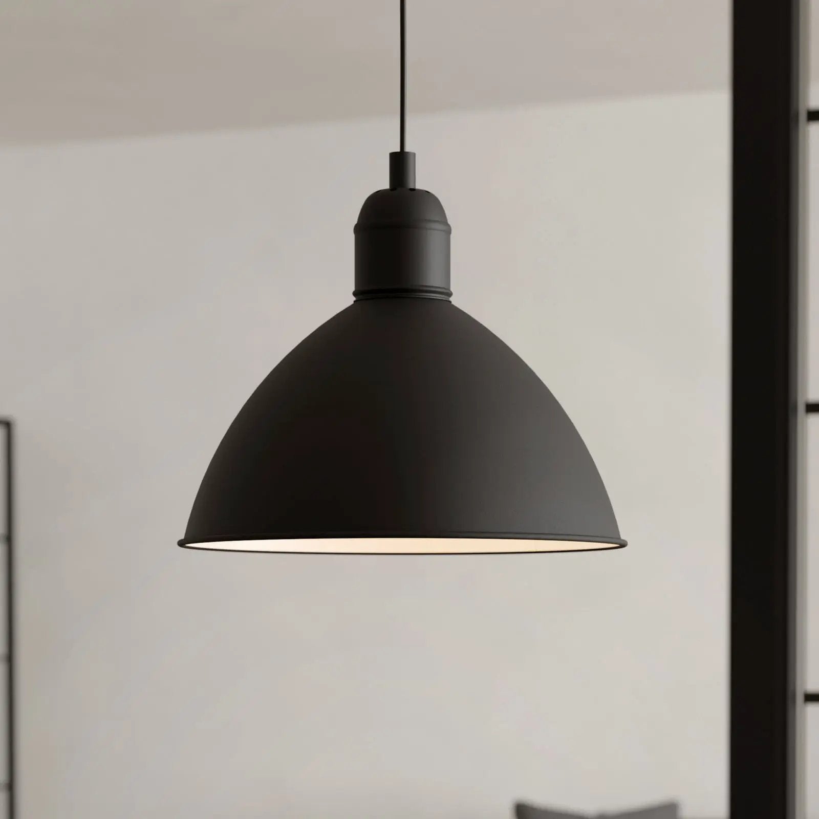 Priddy vintage pendant light, 1-bulb, black