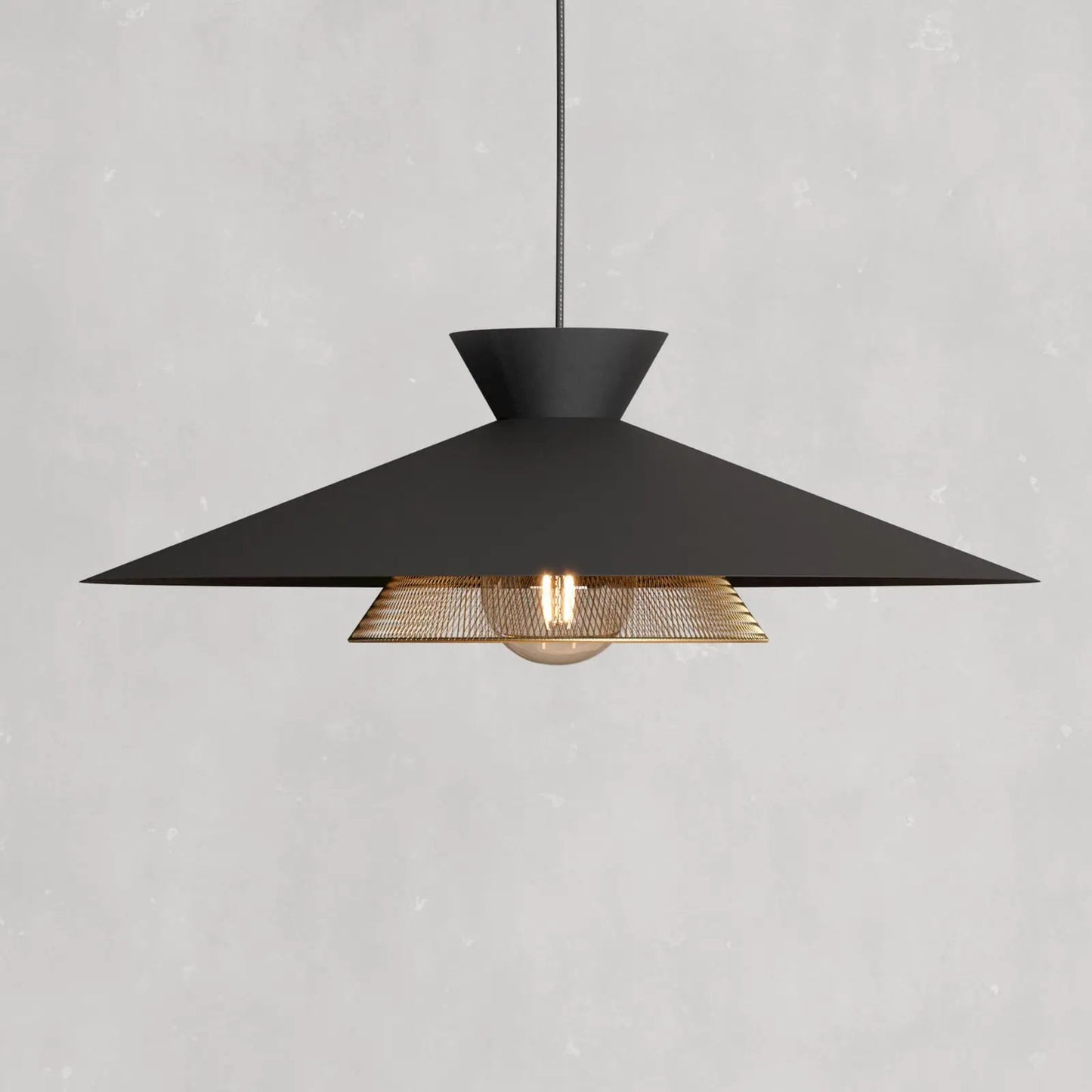 Grizedale pendant light 1-bulb, black/brass