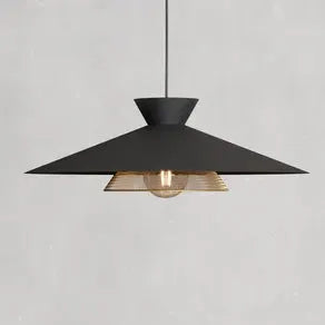 Grizedale pendant light 1-bulb, black/brass