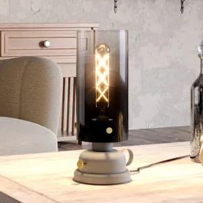 Gargrave table lamp with an oil lamp design