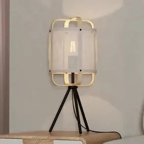 Surfleet table lamp bamboo/linen lampshade