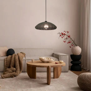 Barlaston hanging light, 1-bulb, black, fabric