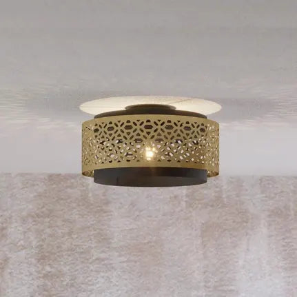 Sandbach ceiling light in black and brass