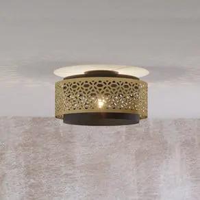 Sandbach ceiling light in black and brass
