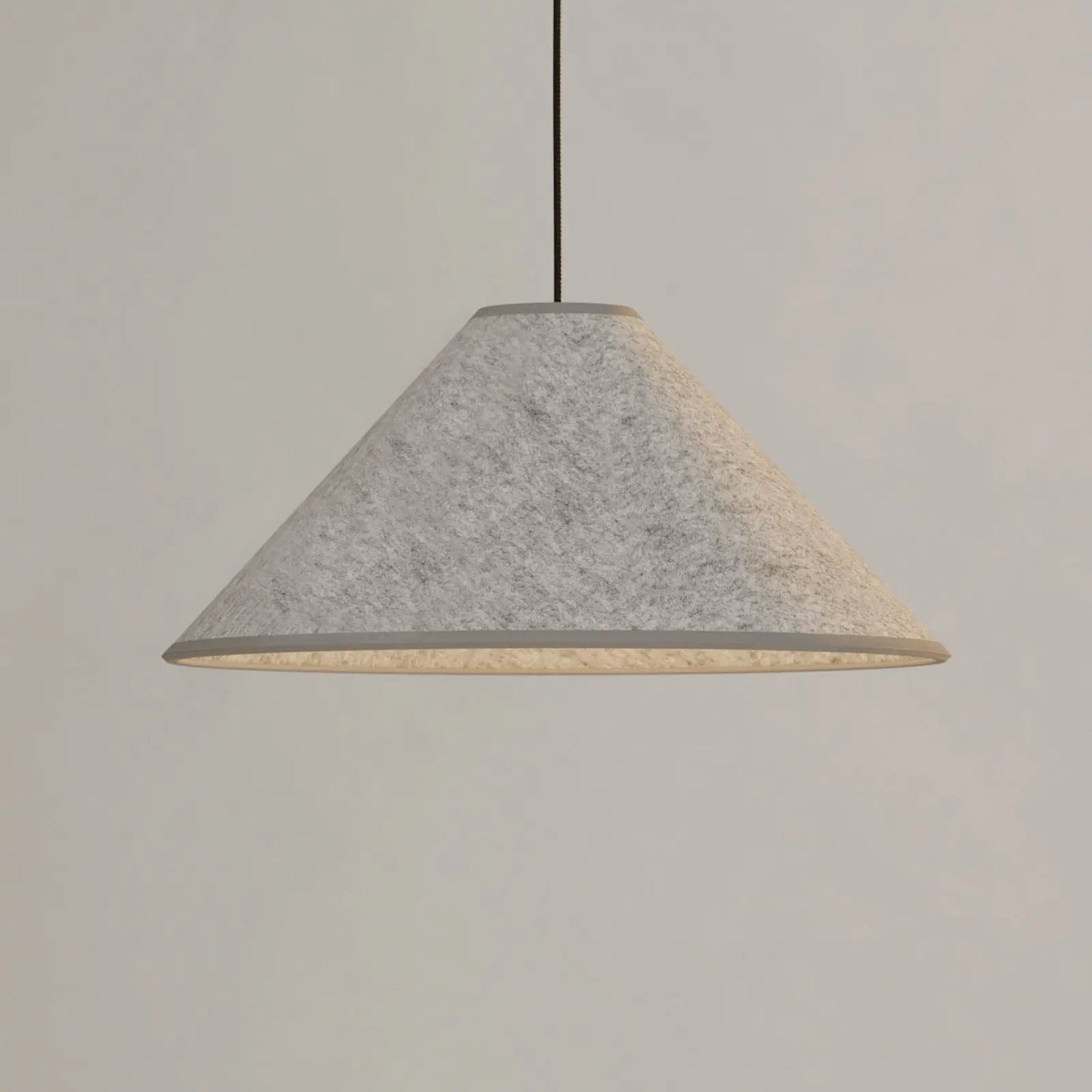 Alsager pendant light, felt lampshade, cone