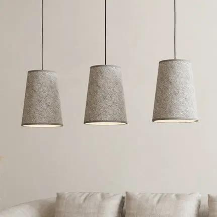 Alsager pendant light with 3 felt lampshades