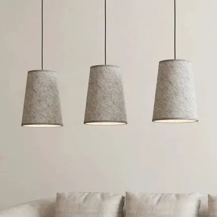 Alsager pendant light with 3 felt lampshades