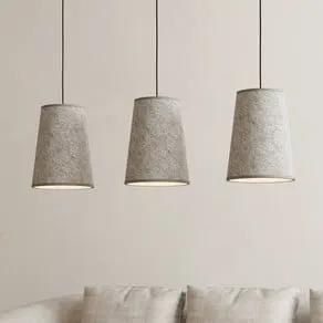 Alsager pendant light with 3 felt lampshades