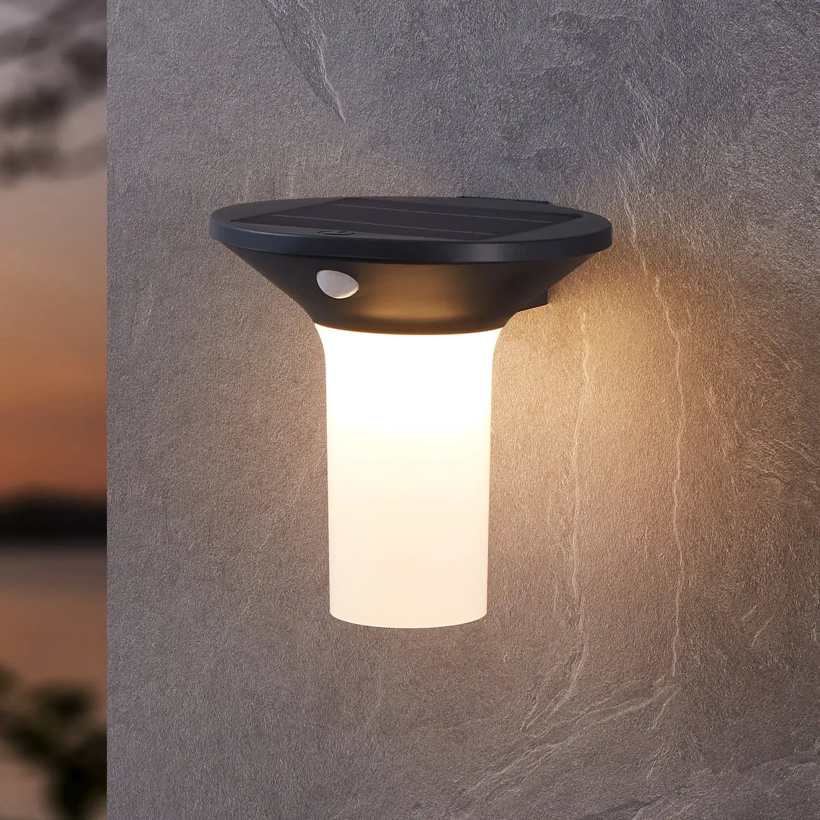Corbezzola LED outdoor wall light, black, sensor