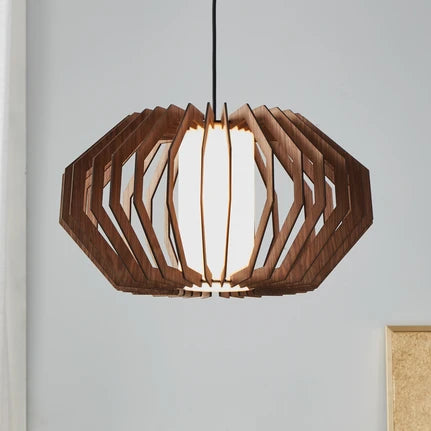 Rusticaria pendant light with wooden struts