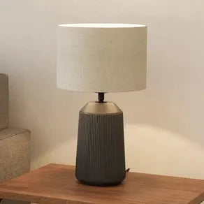 Capalbio table lamp, grey base/natural lampshade