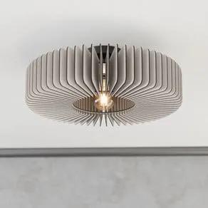 Palombaia ceiling lamp, white, Ø 50 cm, steel/wood, E27